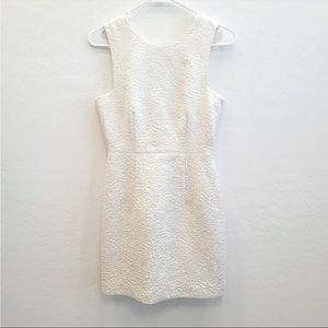 H&M White & Silver Textured Sheath Dress Women's Size 4